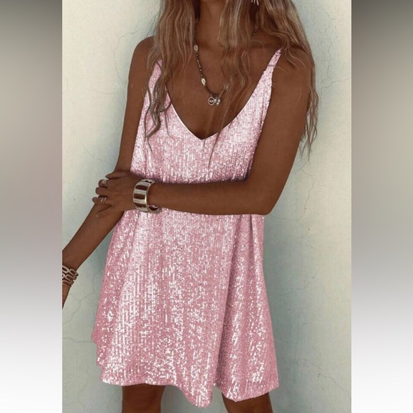 Luxe sequins party formal evening mini dress - Picture 5 of 16